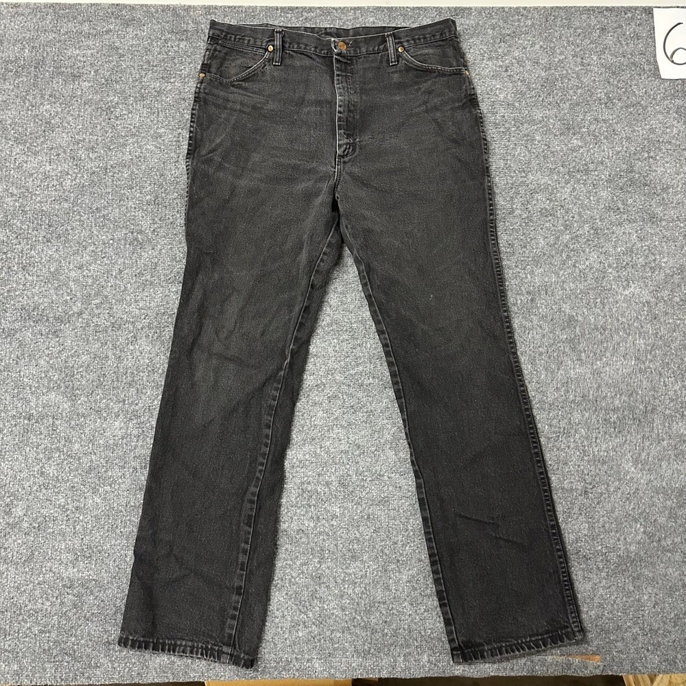 Wrangler Jeans Mens Size 38 Black Cowboy Cut Slim Fit 936WBK Faded Denim Pants